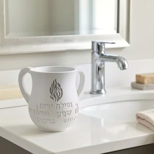 נטלה מהודרת מפולימר לבנה עם כיתוב מובלט, תמונת המחשה