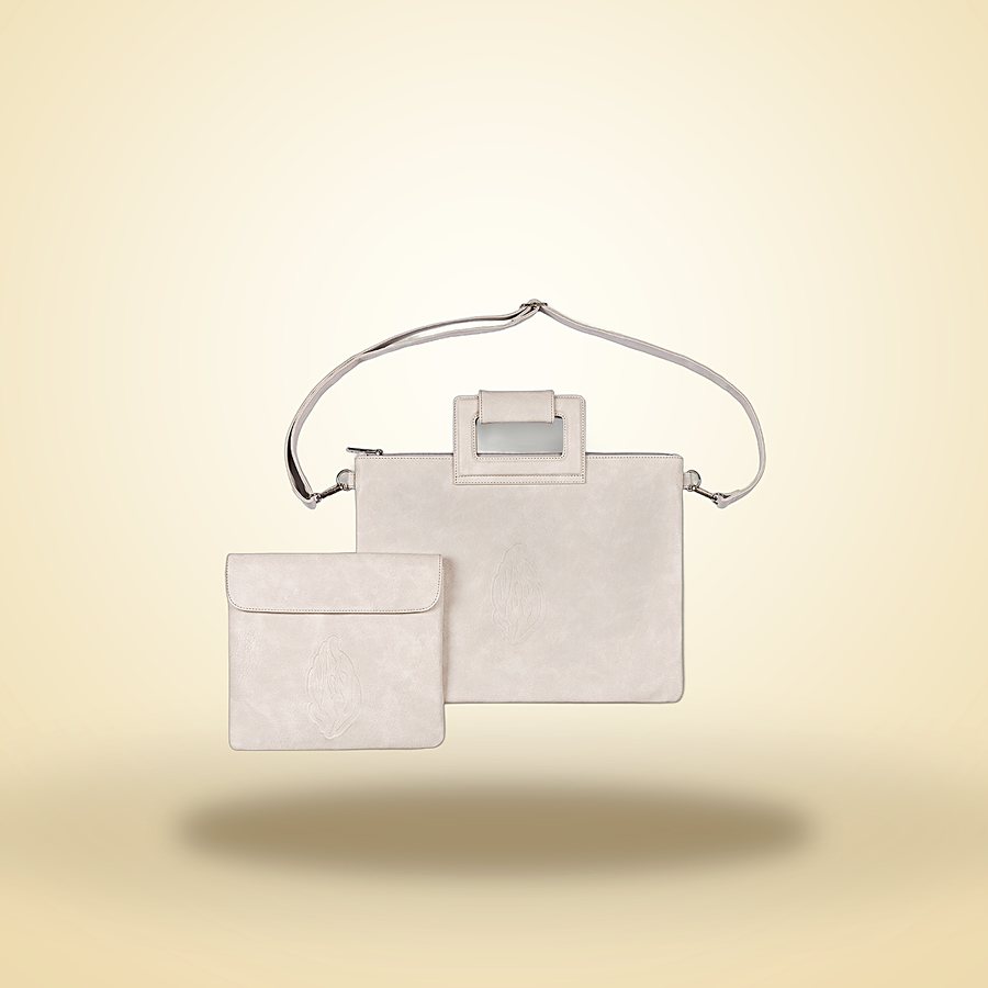 תיק לטלית ולתפילין דמוי עור האש שלי בגוון שמנת, תיקים וקלאצ'ים